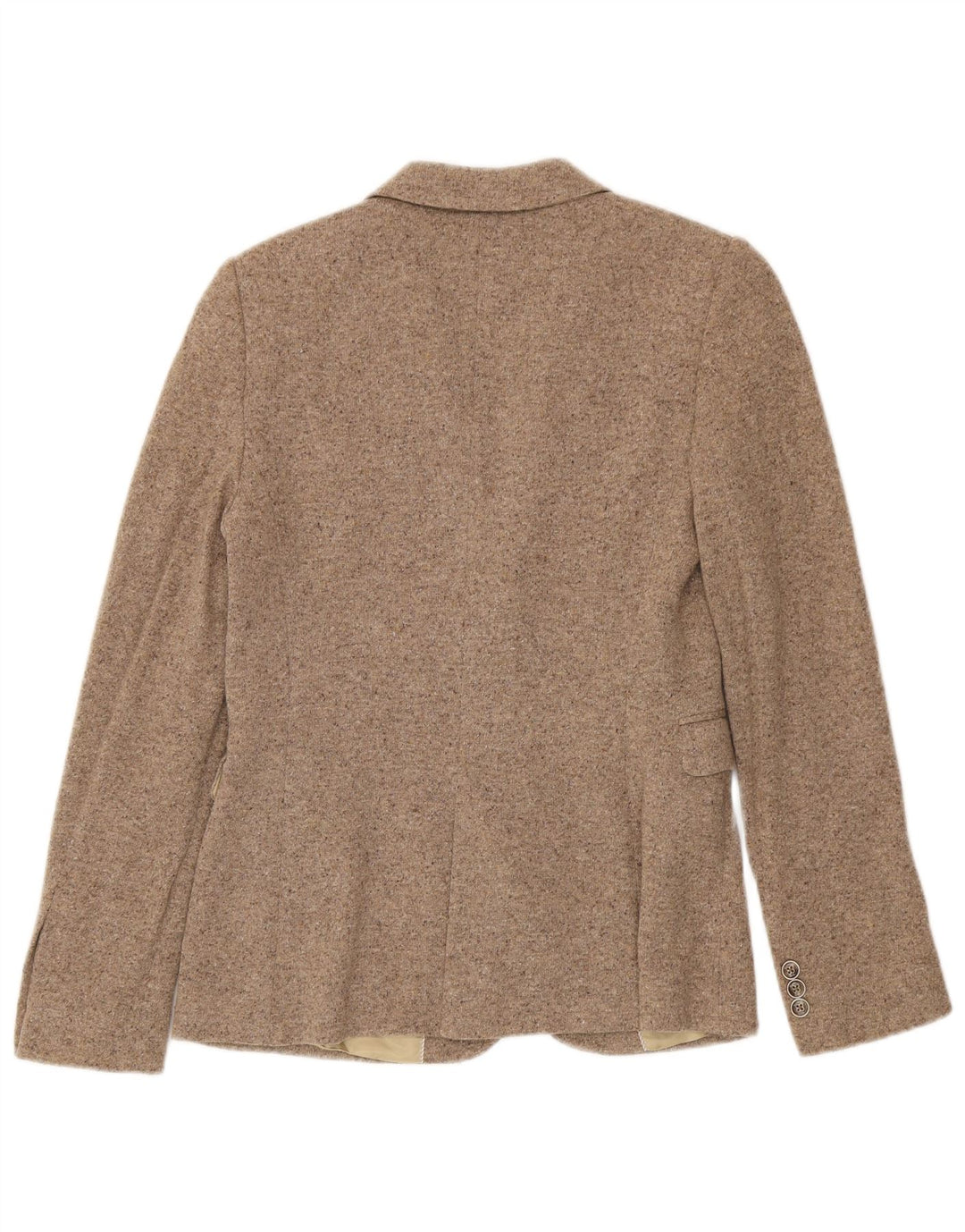Massimo Dutti Damen-Strickjacke mit 2 Knöpfen, EU 40, Mittelbeige meliert