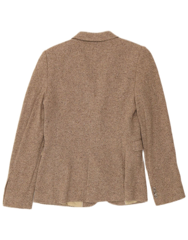 Massimo Dutti Damen-Strickjacke mit 2 Knöpfen, EU 40, Mittelbeige meliert