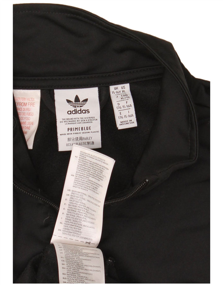 Adidas Jungen Trainingsanzug Top Jacke 15-16 Jahre Schwarz Polyester