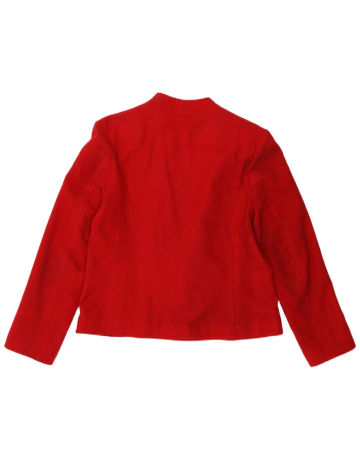 Vintage Damen 1 Knopf Blazer Jacke UK 12 Mittelrot