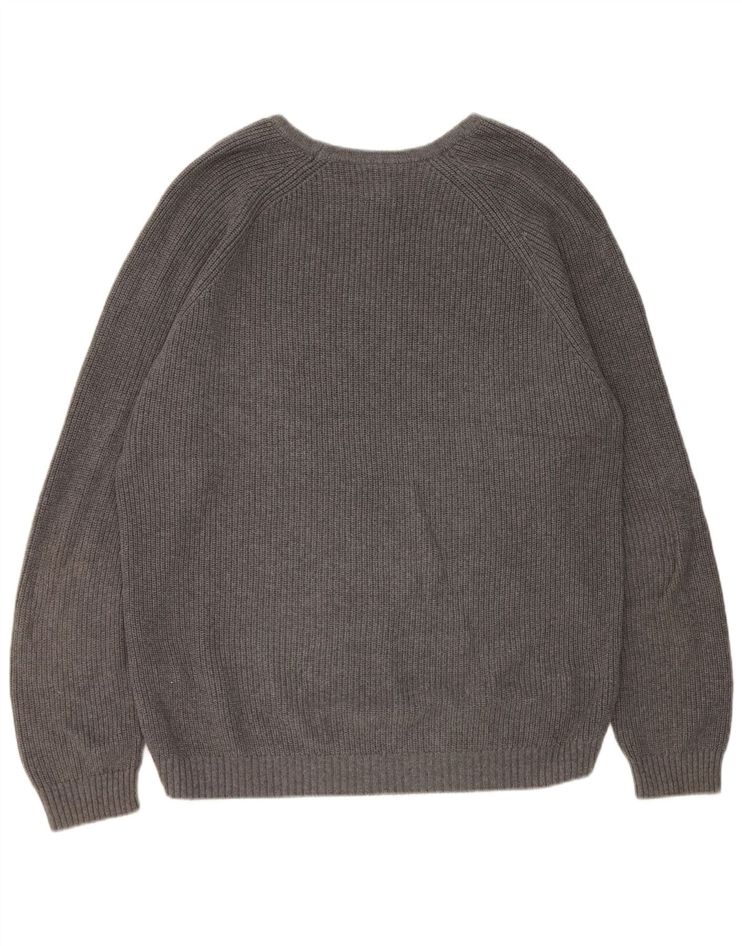 Zara Herren-Pullover mit U-Boot-Ausschnitt, XL, graue Baumwolle