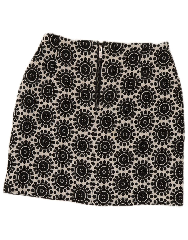 Marks & Spencer Damen Bleistiftrock UK 8 Small W28 Schwarze geometrische Baumwolle