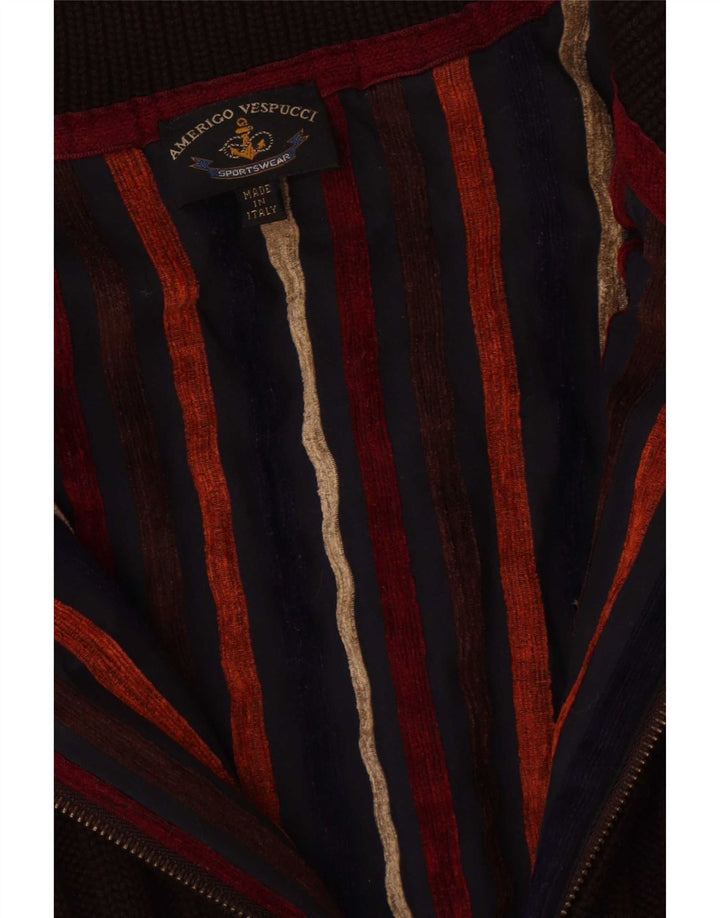 Amerigo Vespucci Herren-Cardigan mit durchgehendem Reißverschluss, Größe L, Braun