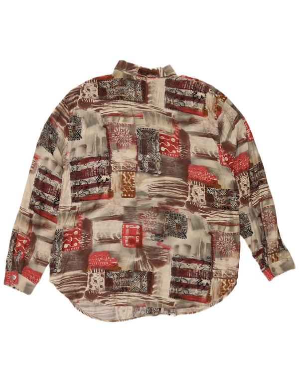 Vintage Damen übergroße Hemdbluse IT 48 XL mehrfarbig Patchwork