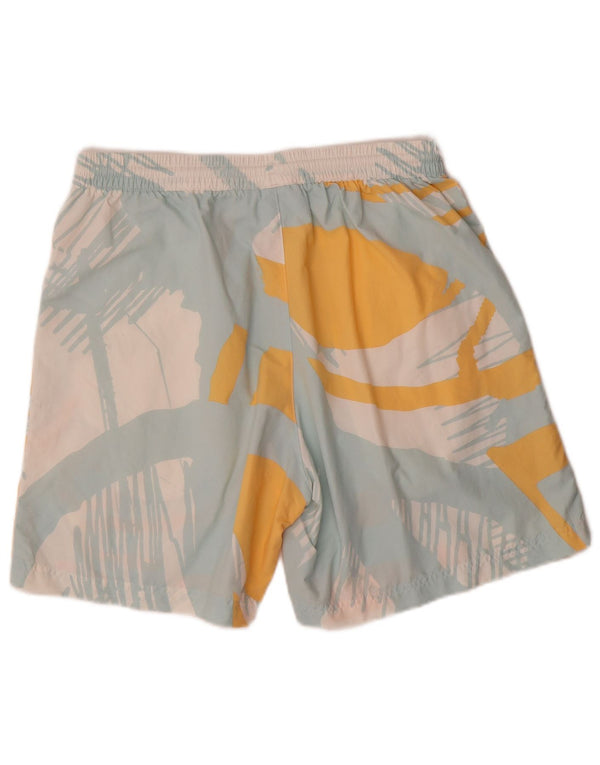 Adidas Herren-Sportshorts mit abstraktem Muster, mittelblaues Polyester