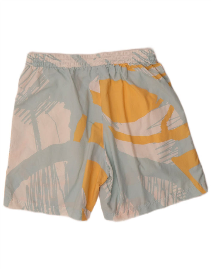 Adidas Herren-Sportshorts mit abstraktem Muster, mittelblaues Polyester