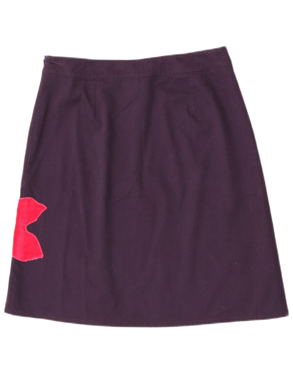 Boden Damen A-Linienrock UK 14 Large W32 Lila Blumenmuster Baumwolle