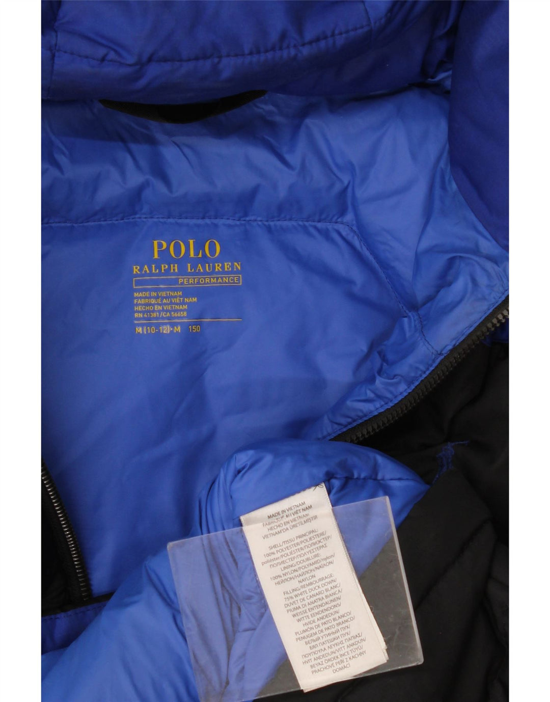 Wattierte Jacke für Jungen von Polo Ralph Lauren, 10–11 Jahre, Mittelschwarz, Farbblock