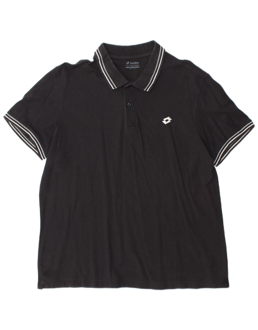 LOTTO Mens Polo Shirt XL Black Cotton