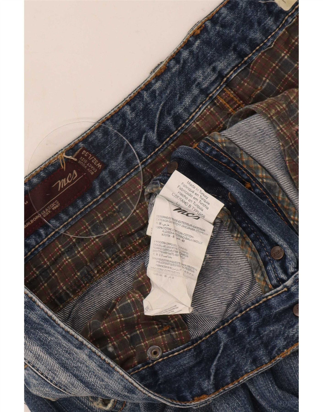 Marlboro Classics Herren Slim Jeans W32 L34 Blaue Baumwolle