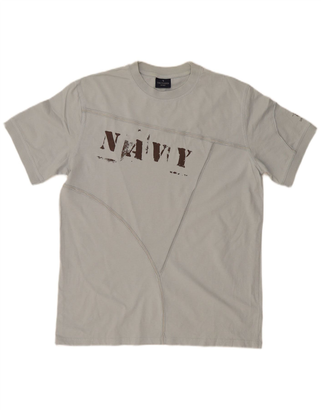 TRUSSARDI Herren Grafik T-Shirt Top XL Blau Baumwolle