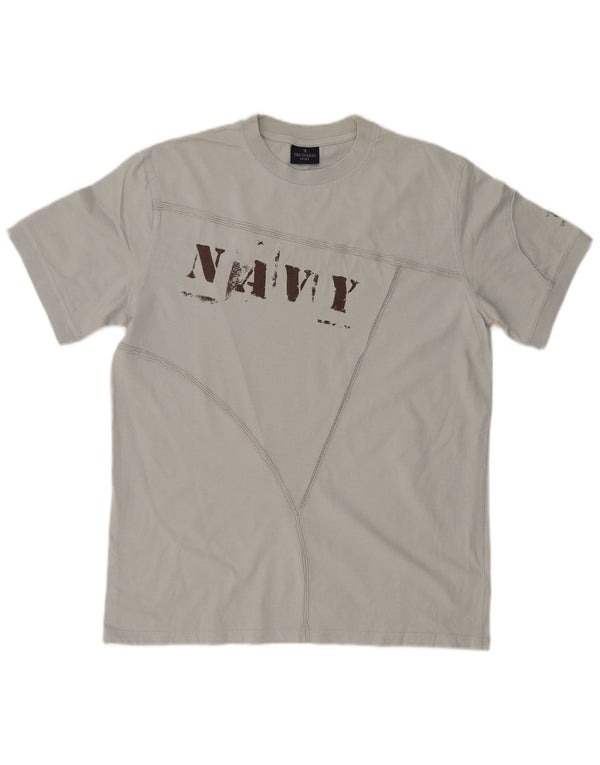 TRUSSARDI Herren Grafik T-Shirt Top XL Blau Baumwolle