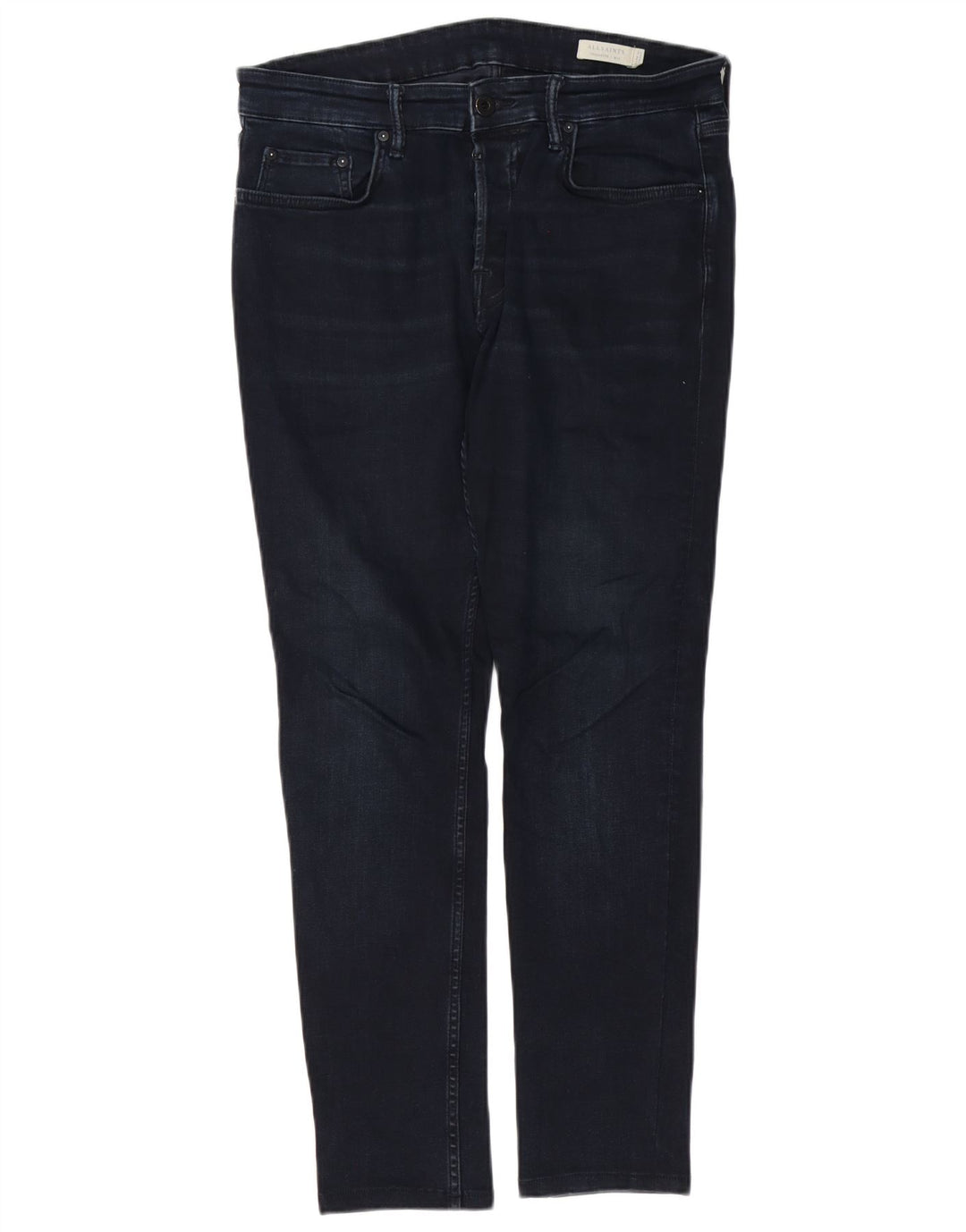 ALL SAINTS Herren Cigarette Slim Jeans W32 L29 Marineblau Baumwolle