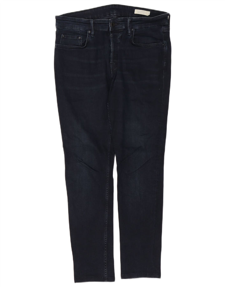 ALL SAINTS Herren Cigarette Slim Jeans W32 L29 Marineblau Baumwolle