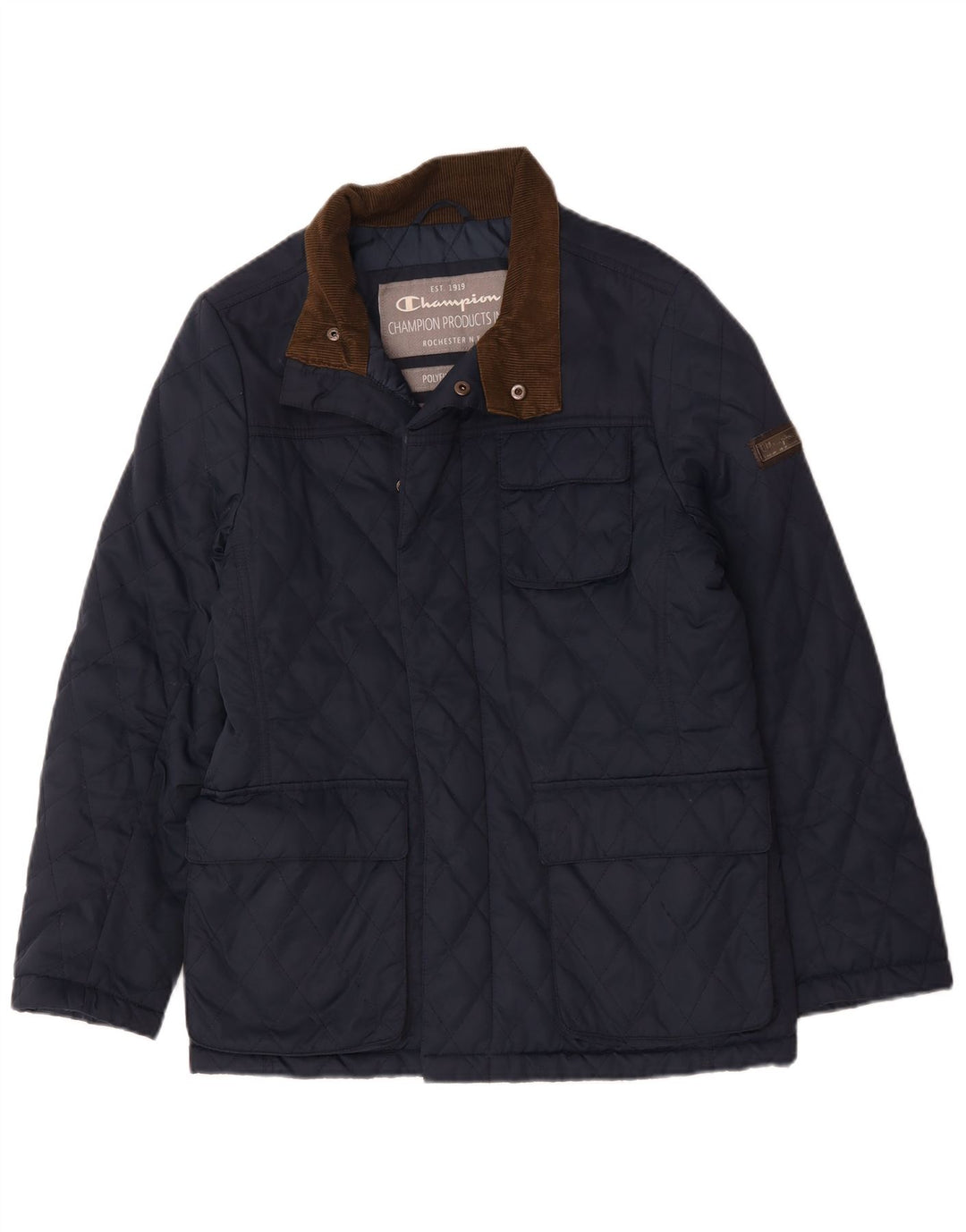 Champion Herren Steppjacke UK 36 Small Marineblau