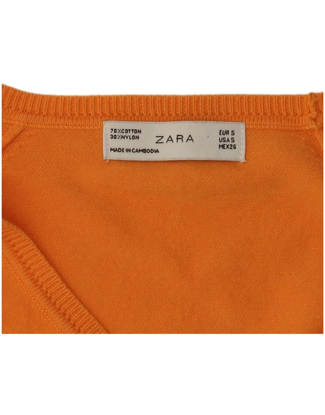 Zara Damen-Cardigan-Pullover UK 10 Small Orange Baumwolle