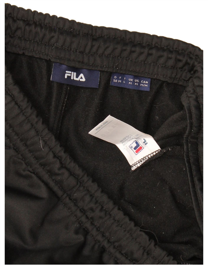 Fila Damen-Trainingshose UK 14 Mittelschwarzes Colourblock-Polyester