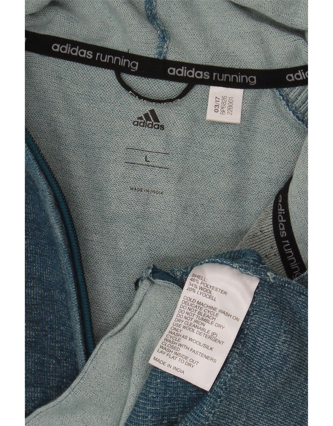 Adidas Herren-Cardigan mit Kapuze, groß, blau geflecktes Polyester