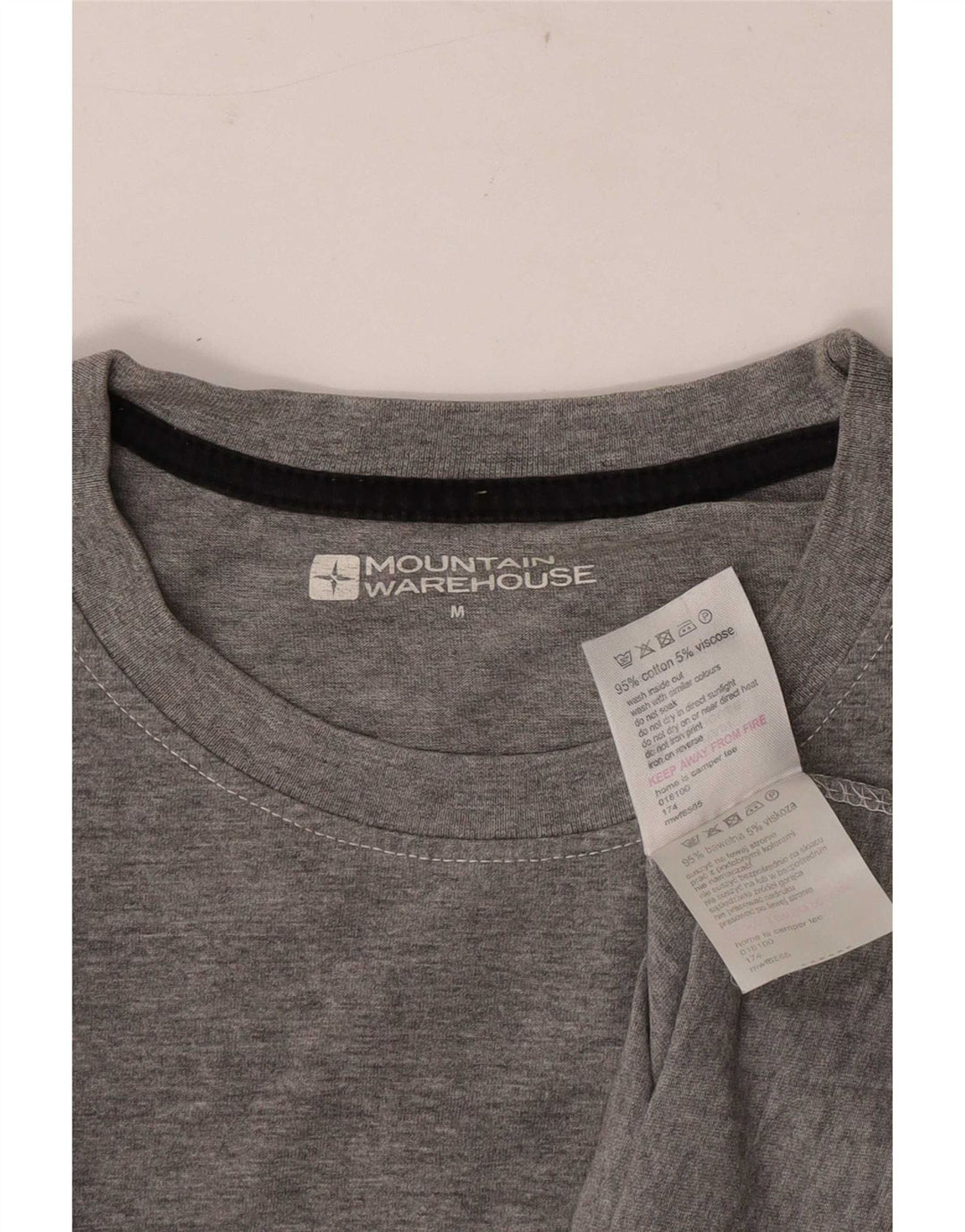 Mountain Warehouse Grafik-T-Shirt-Oberteil für Herren aus mittelgrau gesprenkelter Baumwolle