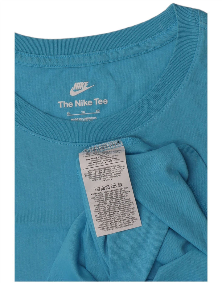 Nike Herren T-Shirt Top XL Blau Baumwolle