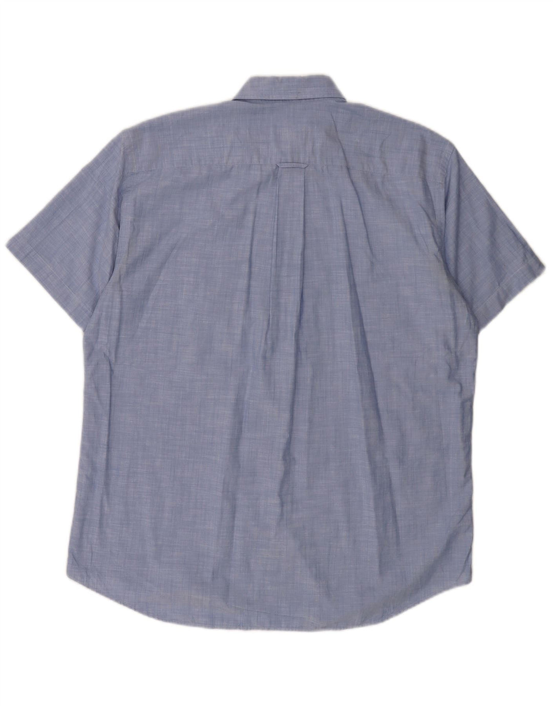 LACOSTE Herren-Kurzarmhemd, Größe 40, mittelblaue Baumwolle