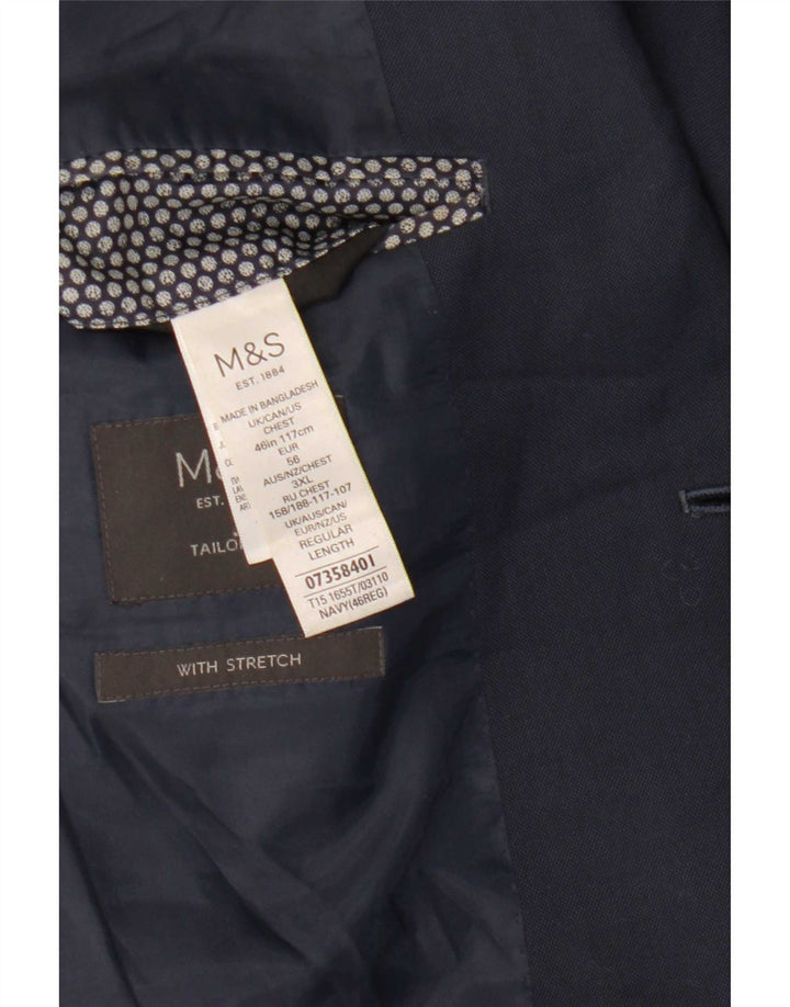 Marks & Spencer Herren-Blazer mit 2 Knöpfen, UK 46 3XL, Marineblau, Polyester