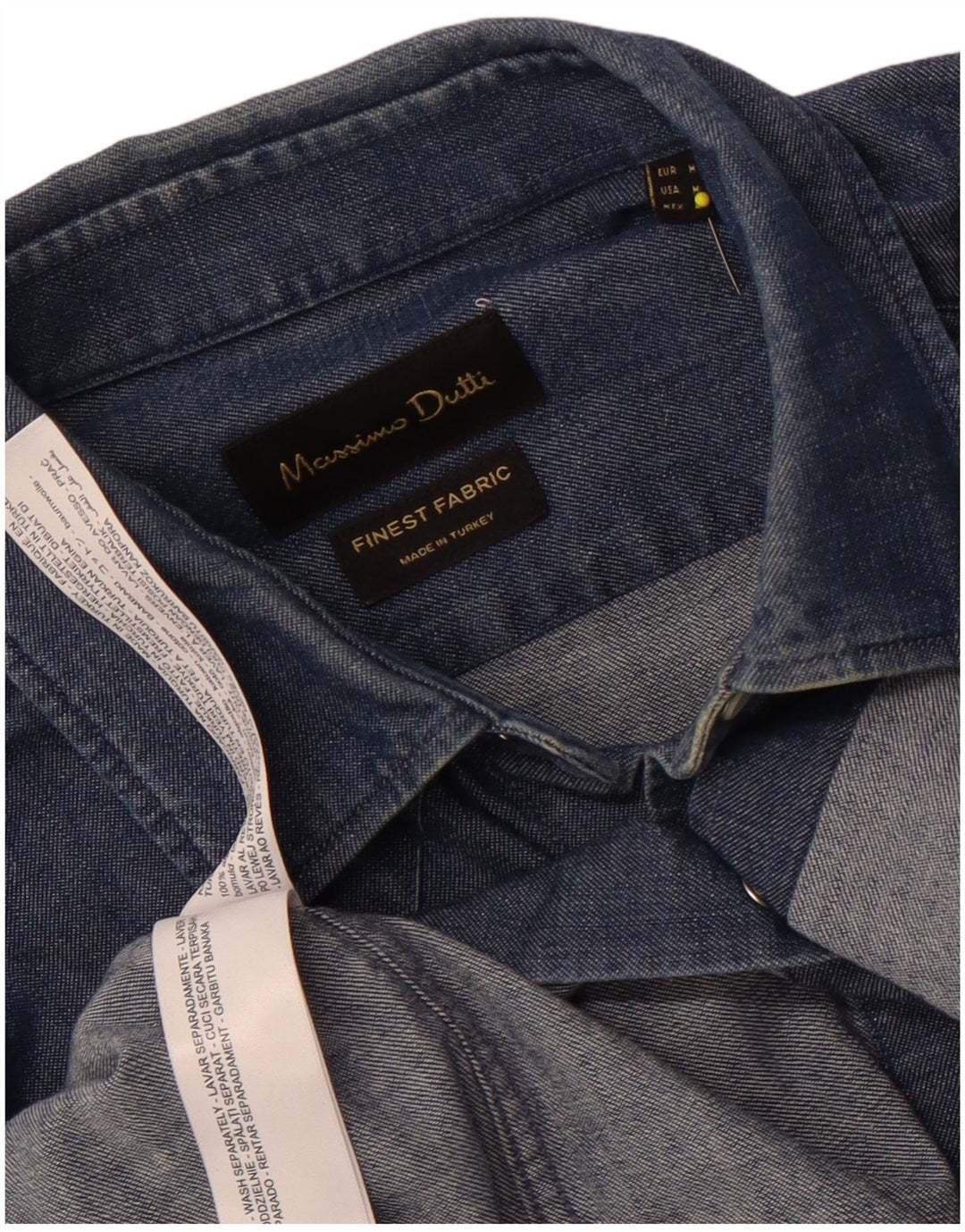 Massimo Dutti Herren-Jeanshemd aus mittelblauer Baumwolle