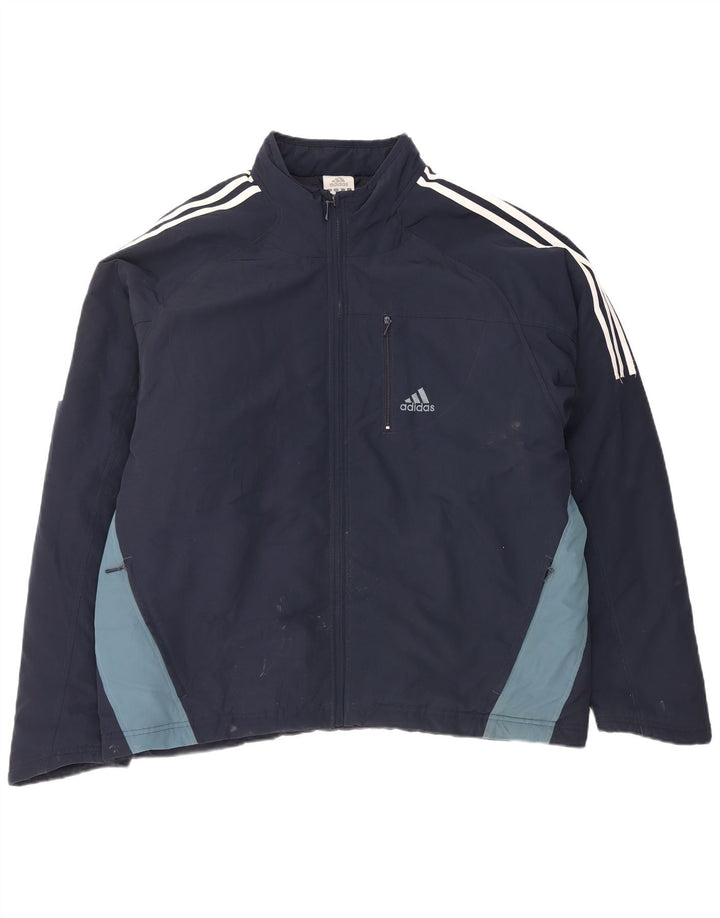 Adidas Herren-Trainingsanzug mit grafischem Oberteil, groß, marineblau, Polyester
