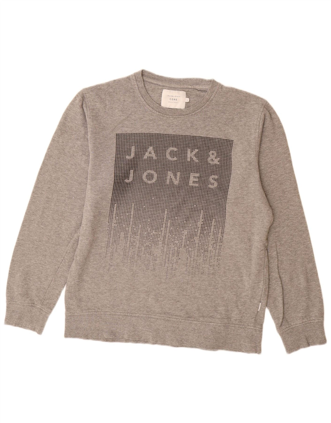 Jack & Jones Herren-Sweatshirt mit Grafik, groß, aus grauer Baumwolle