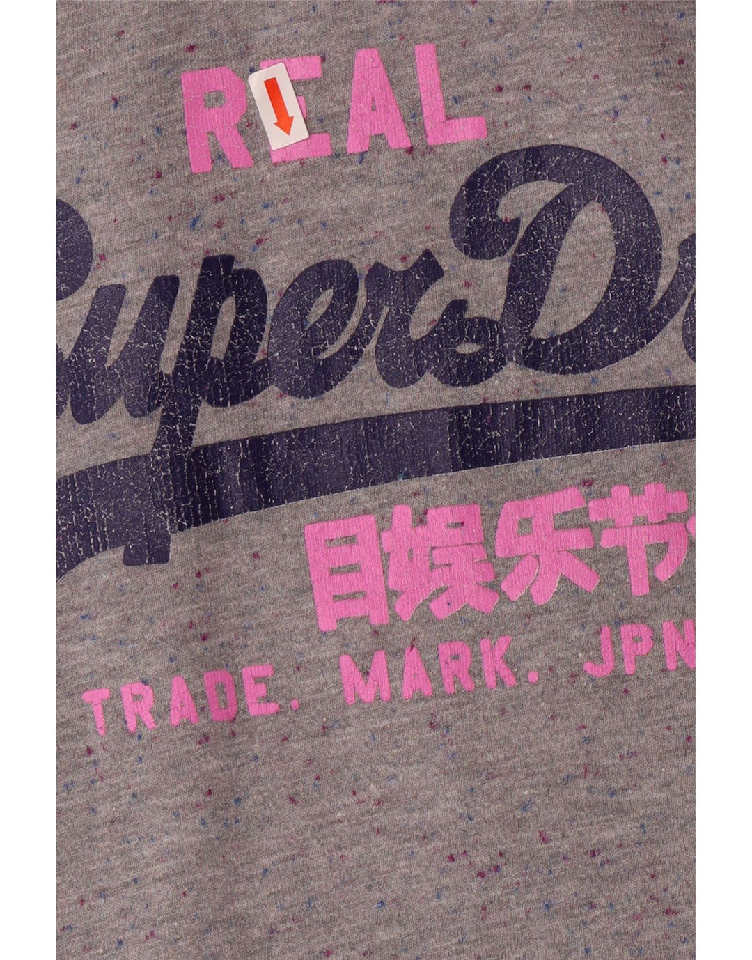 SUPERDRY Damen-Kapuzenpullover mit Grafik, UK 14, Mittelgrau geflecktes Polyester