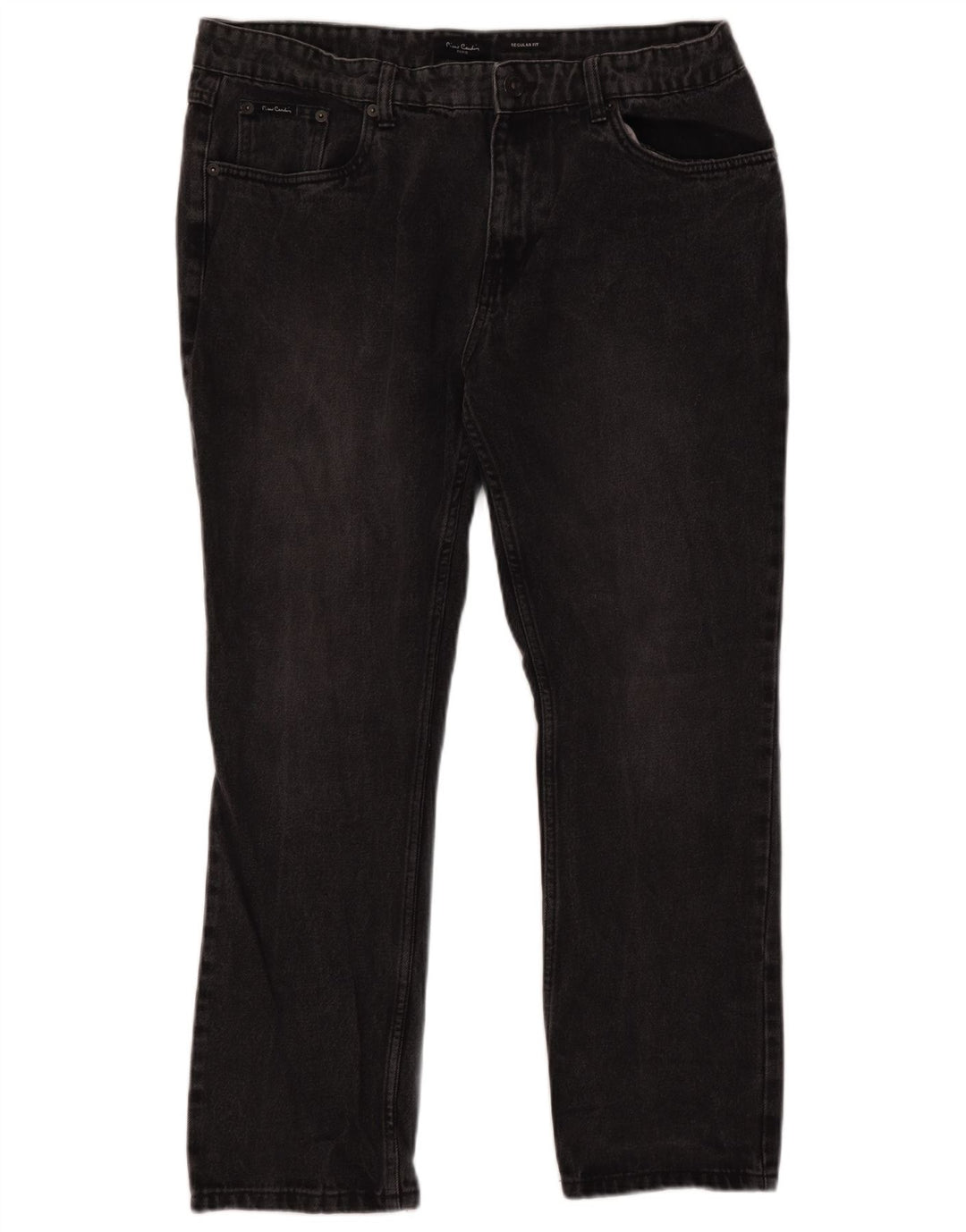 PIERRE CARDIN Herren Straight Jeans W38 L29 Schwarze Baumwolle