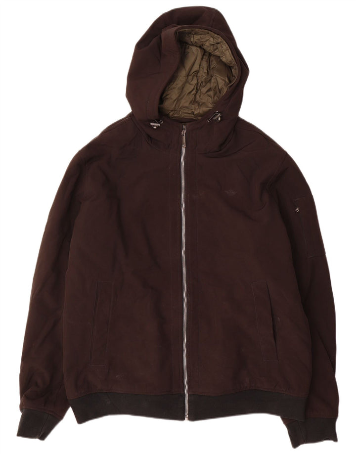 Dockers Herren-Bomberjacke mit Kapuze, UK 42, XL, Schwarz, Polyester