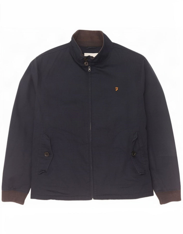 Farah Herren Bomberjacke UK 40 Große marineblaue Baumwolle