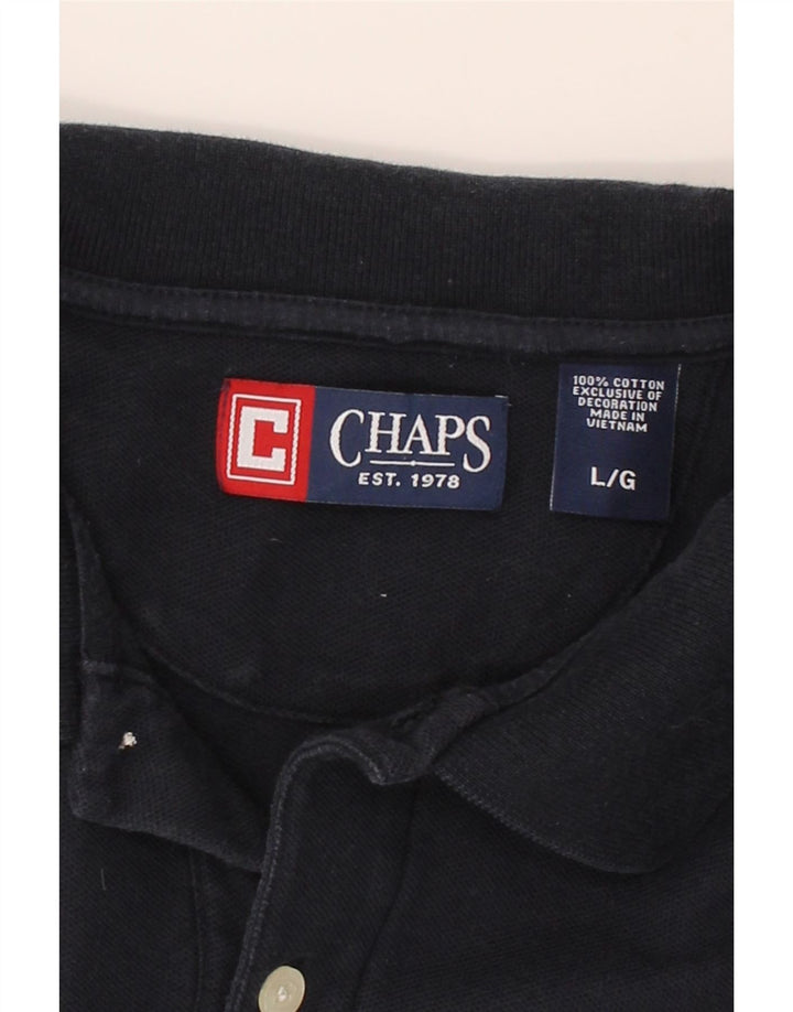 CHAPS Mens Polo Shirt Large Navy Blue Cotton Vintage Chaps and Second-Hand Chaps from Messina Hembry 