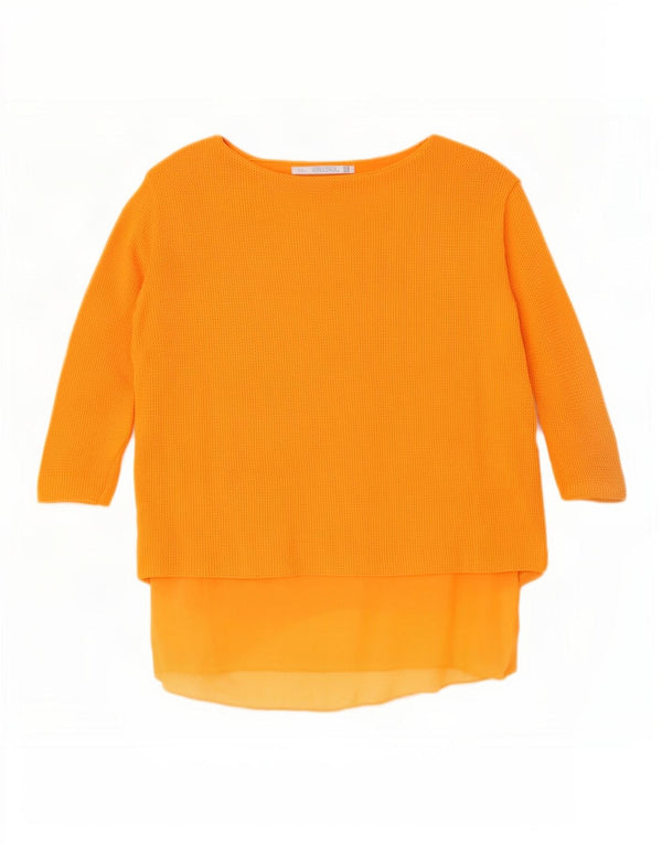 Zara Damen Top 3/4 Ärmel UK 10 Small Orange