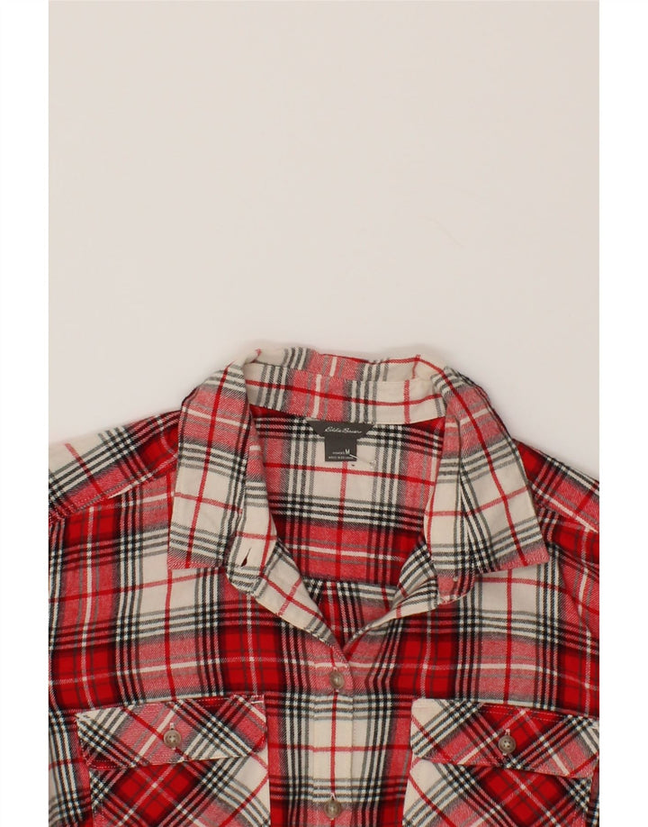 EDDIE BAUER Womens Flannel Shirt UK 14 Medium Red Plaid Cotton Vintage Eddie Bauer and Second-Hand Eddie Bauer from Messina Hembry 