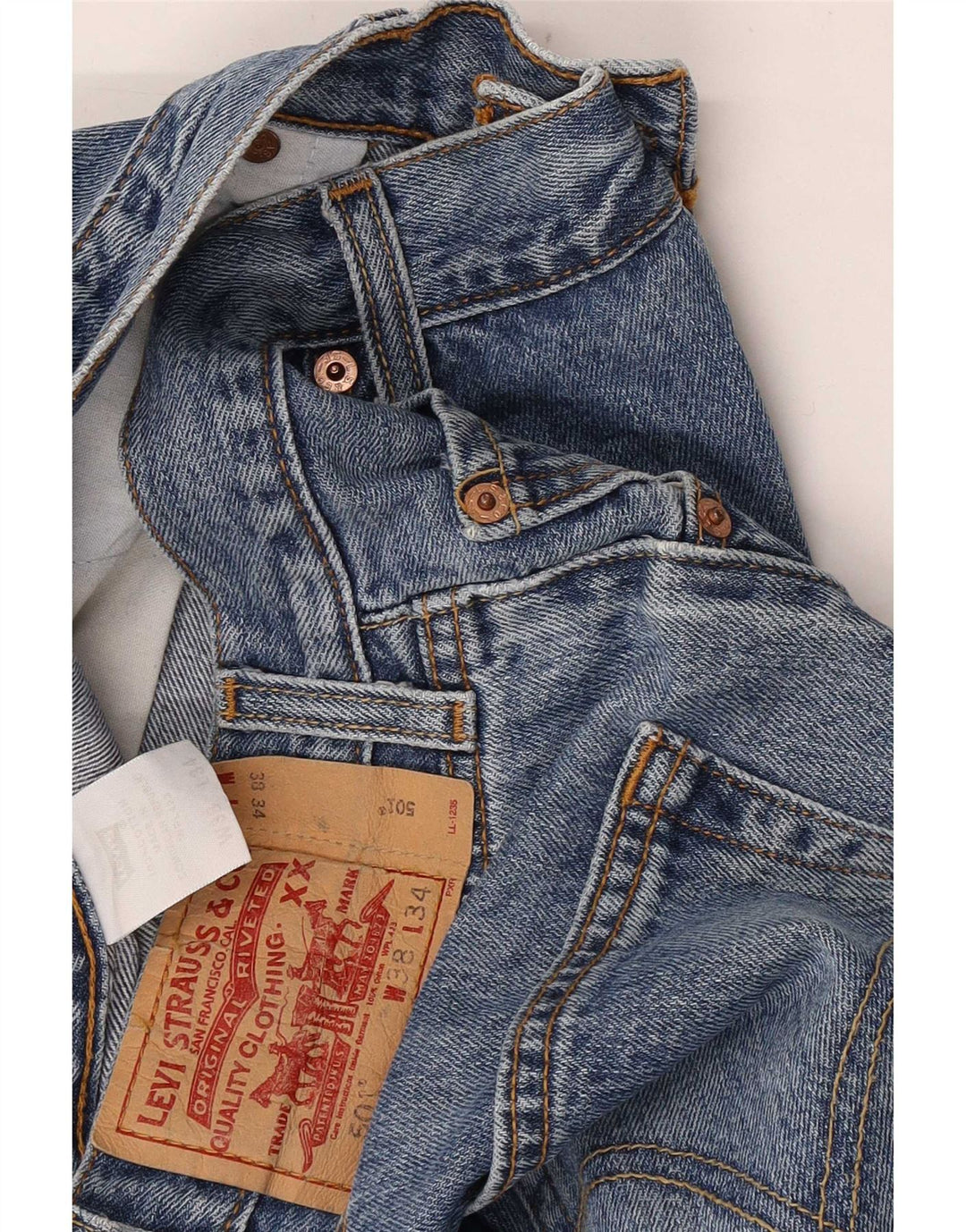 Levi's Herren 501 Straight Jeans W38 L34 Blue Cotton Classic