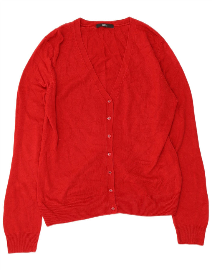 Marks & SPENCER Damen-Strickjacke, Gr. 12, Mittelrot, Acryl