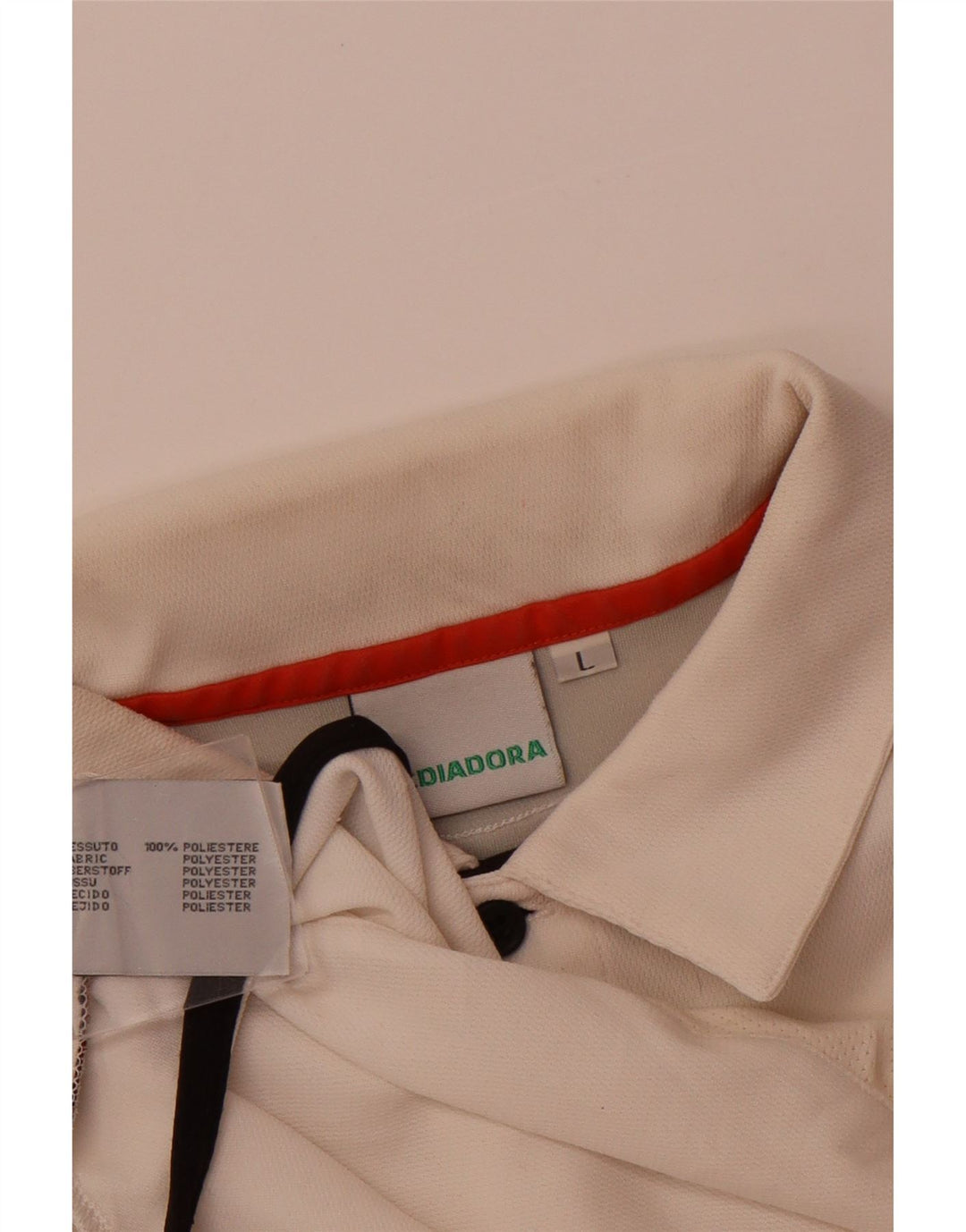 Diadora Herren-Poloshirt, großes weißes Colourblock-Polyester