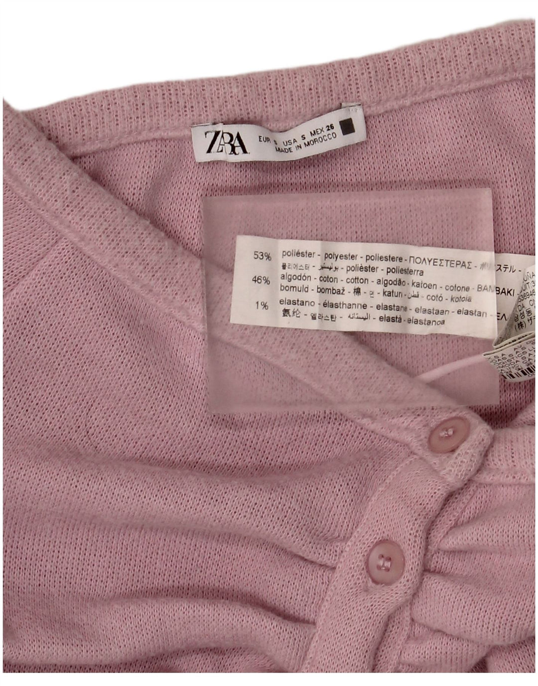 Schulterfreies Crop-Top für Damen von Zara, Größe S, Größe S, Rosa, Polyester
