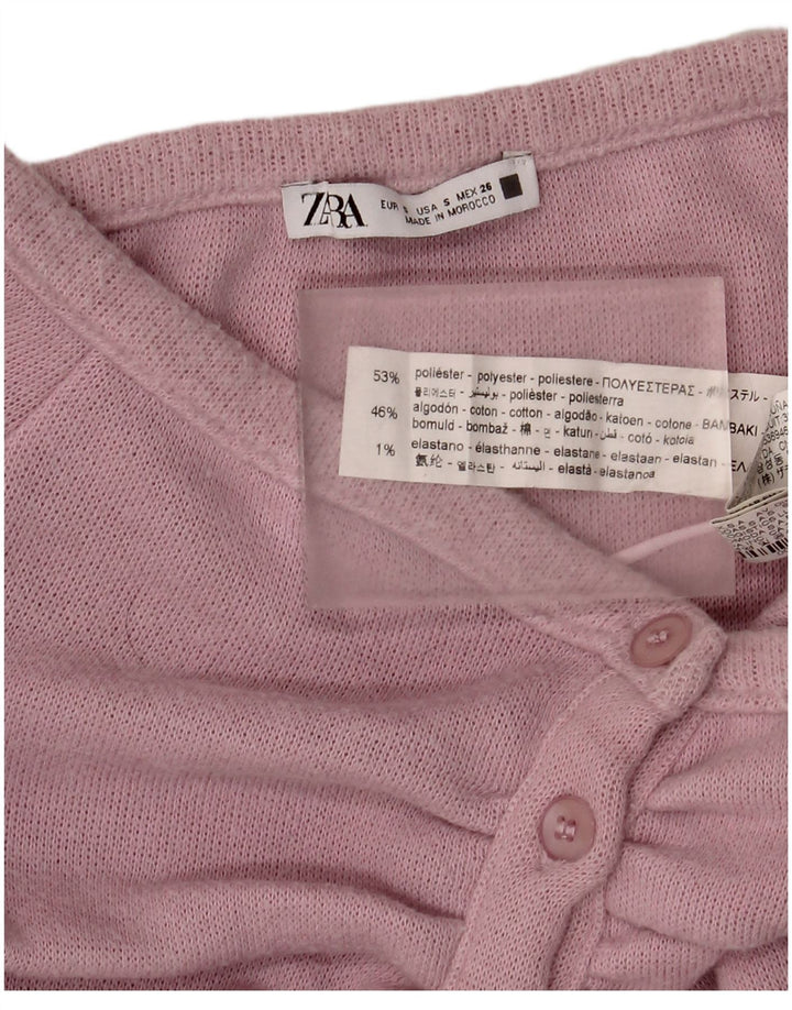 Schulterfreies Crop-Top für Damen von Zara, Größe S, Größe S, Rosa, Polyester