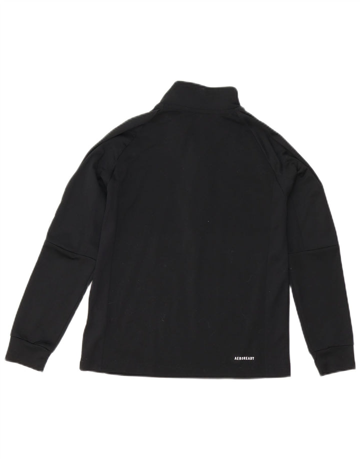 Adidas Jungen Aeroready Zip Neck Pullover Trainingsanzug Top 9–10 Jahre Schwarz
