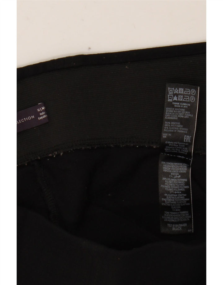 MARKS & SPENCER Damen Leggings UK 14 Große schwarze Viskose
