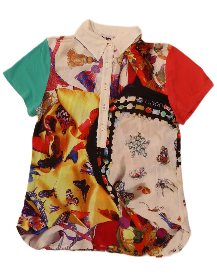 BAGARRY Damen-Pullover-Hemdbluse, Größe M, mehrfarbig, Patchwork