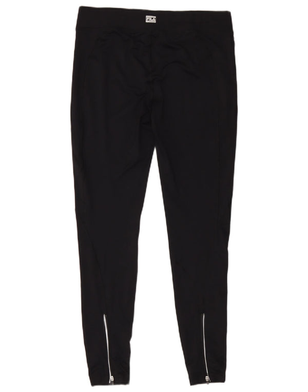 Fila Damen Leggings UK 14 Medium Schwarz Polyester