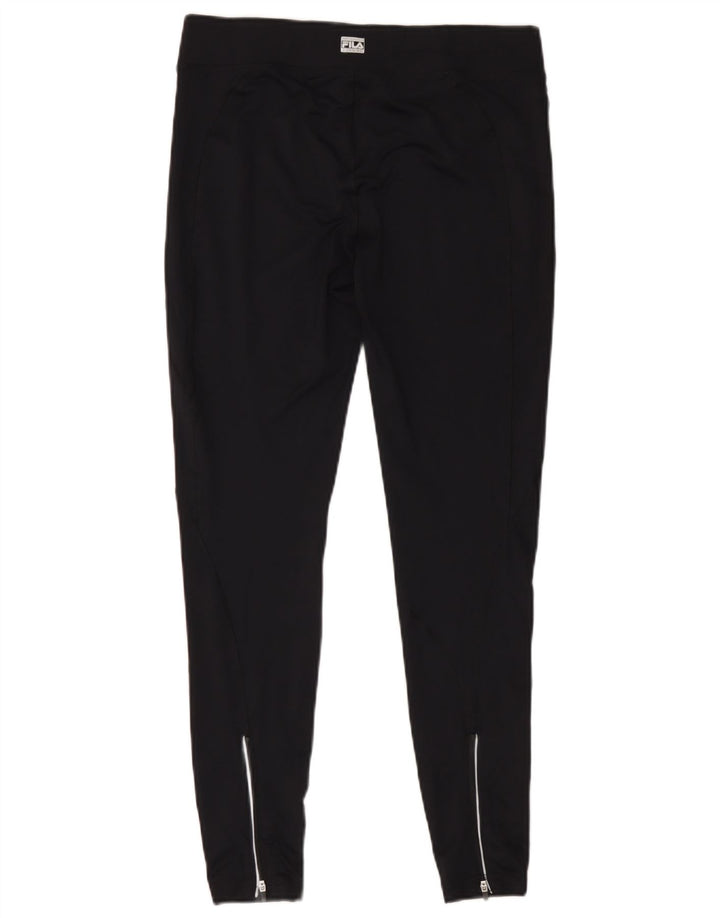 Fila Damen Leggings UK 14 Medium Schwarz Polyester