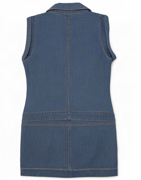 Benetton Damen Jeanskleid UK 6 XS Blaue Baumwolle
