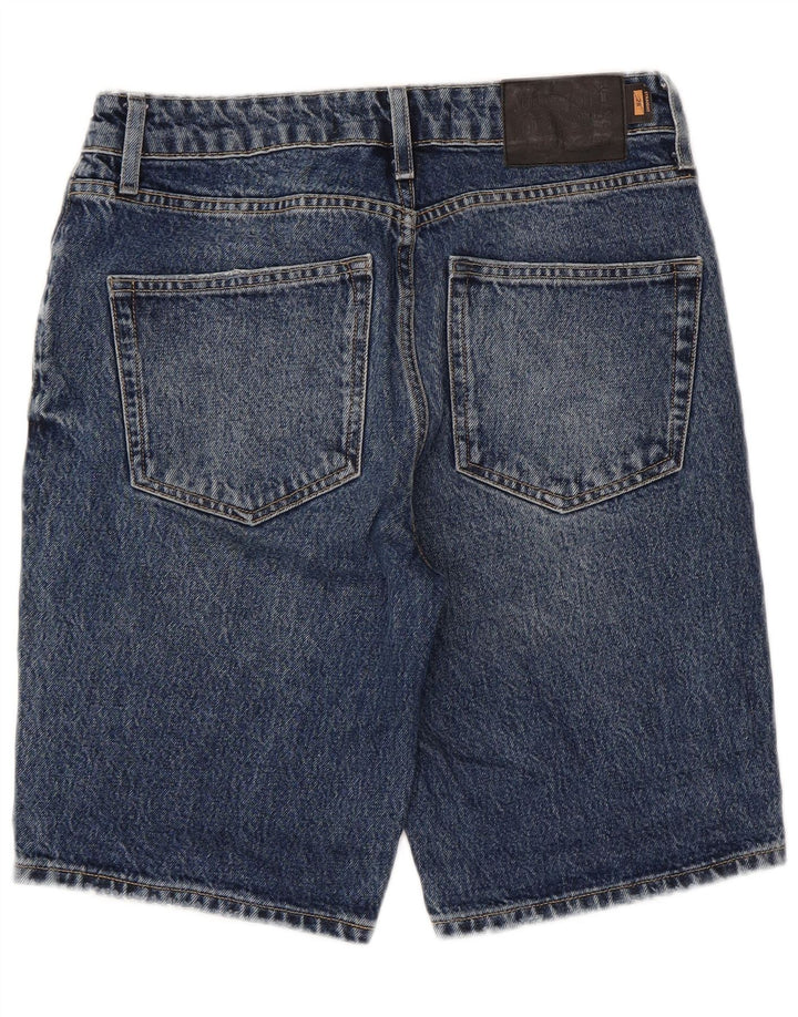 SUPERDRY Damen Jeansshorts W28 mittelblaue Baumwolle