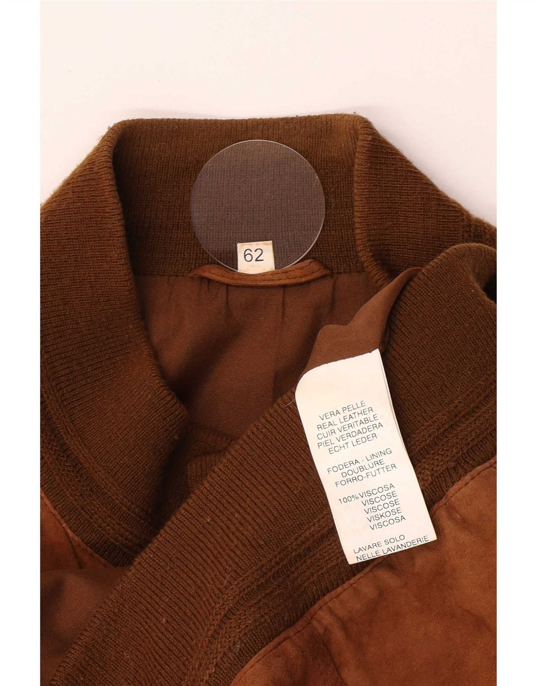 Vintage Herren Wildleder Bomberjacke IT 62 5XL Beige Leder