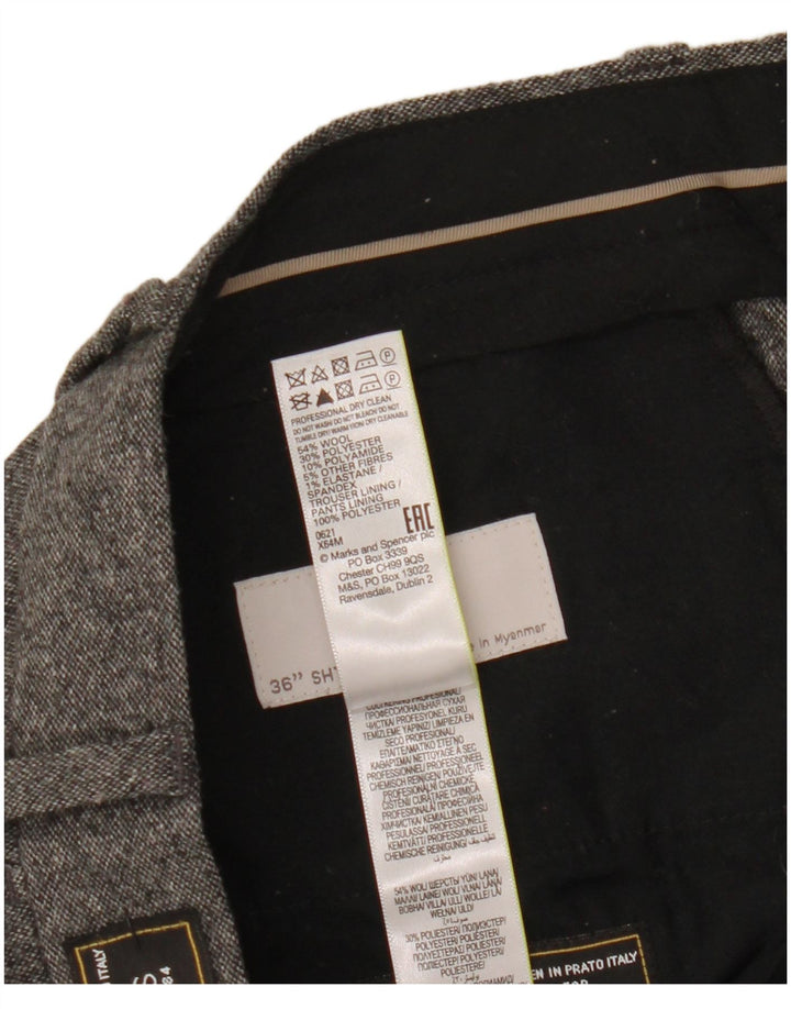 Maßgeschneiderte, gerade Anzughose für Herren von Marks & Spencer, W36, L29, Grau meliert